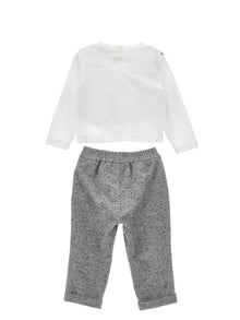 Boys | Elegant Playsuit With Bow Tie | Cream/Grey