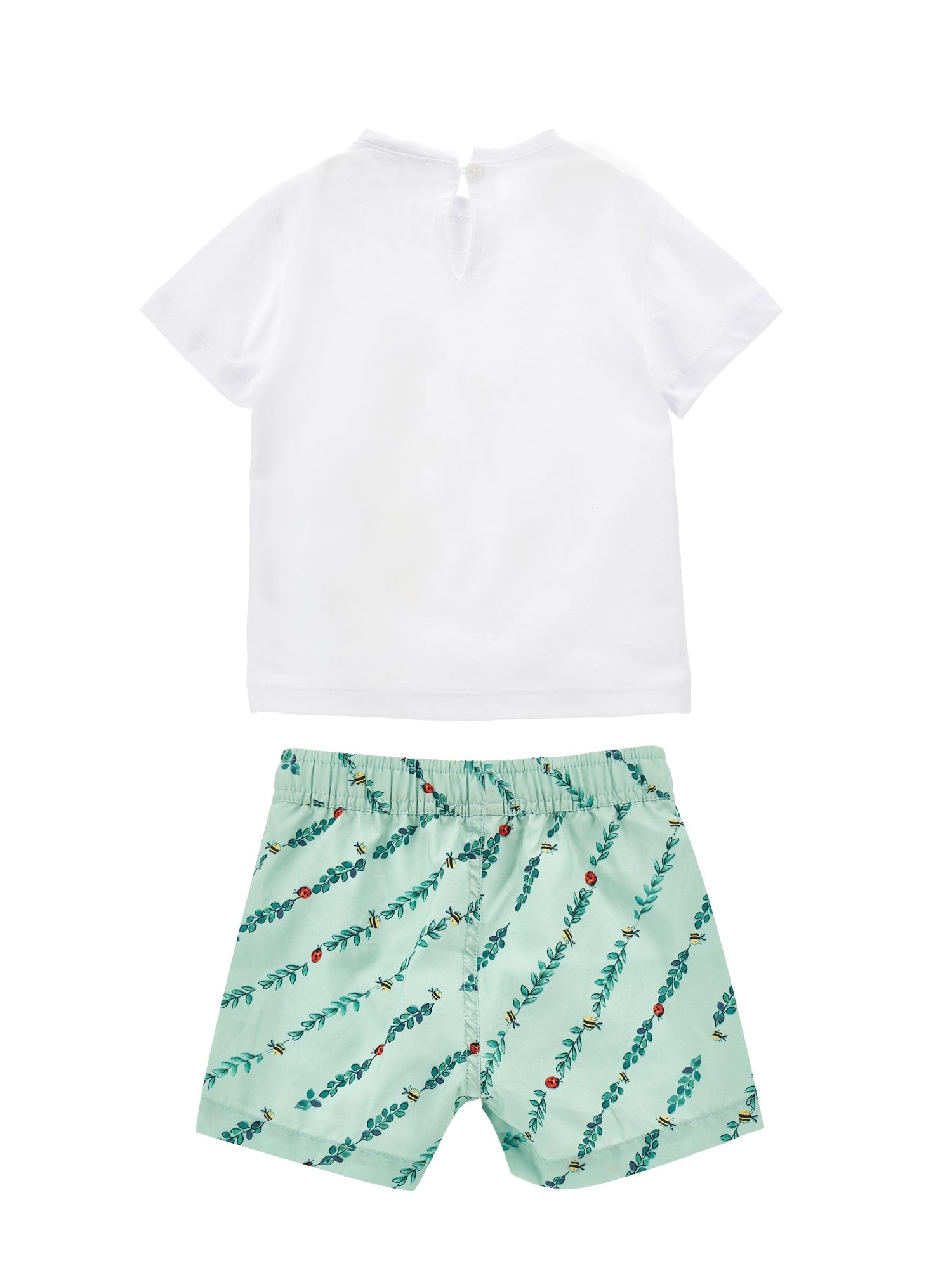 Boys | Set T-Shirt With Swimsuit | White/Jade Green