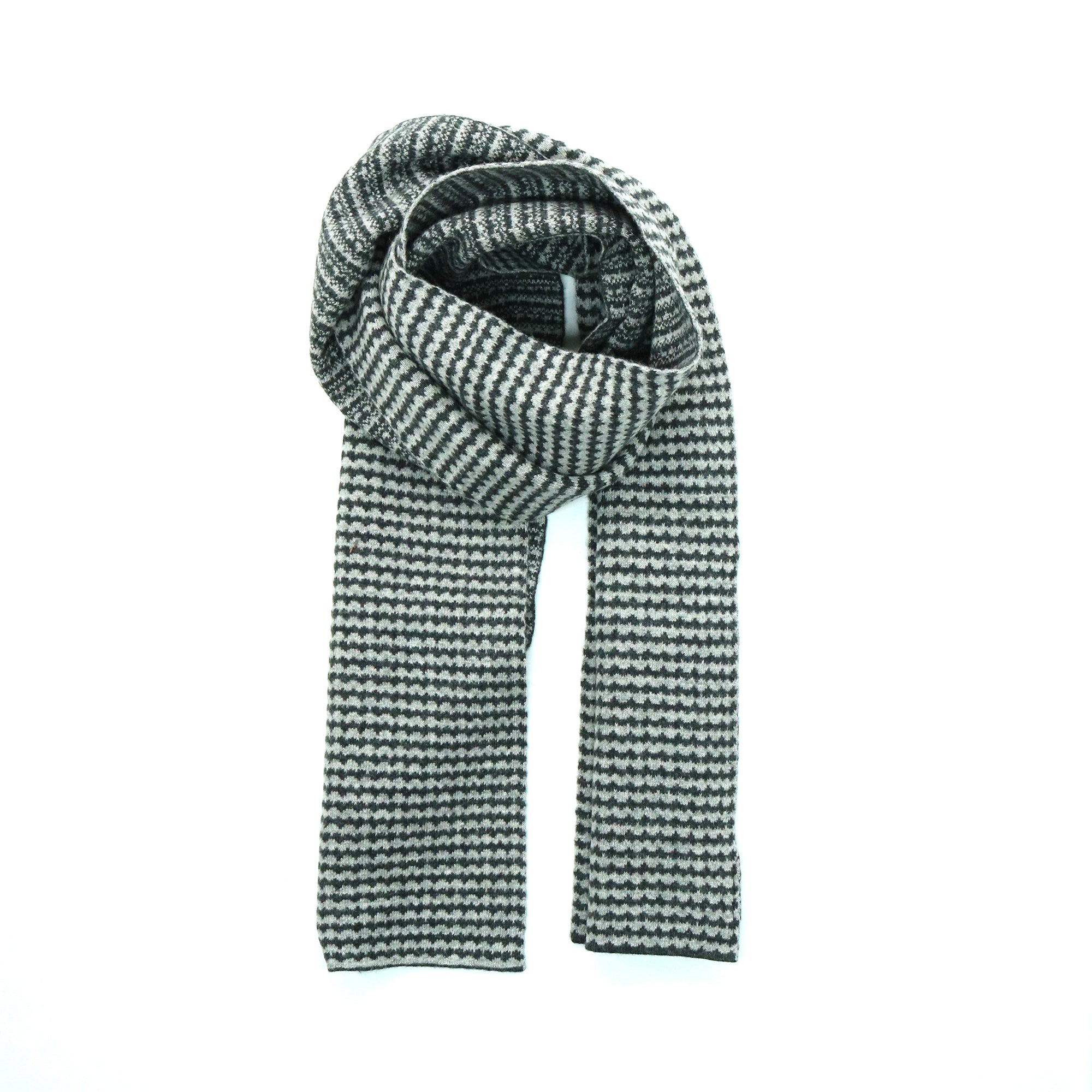 Mens | Jaquard Scarf | Charcoal/Light Grey