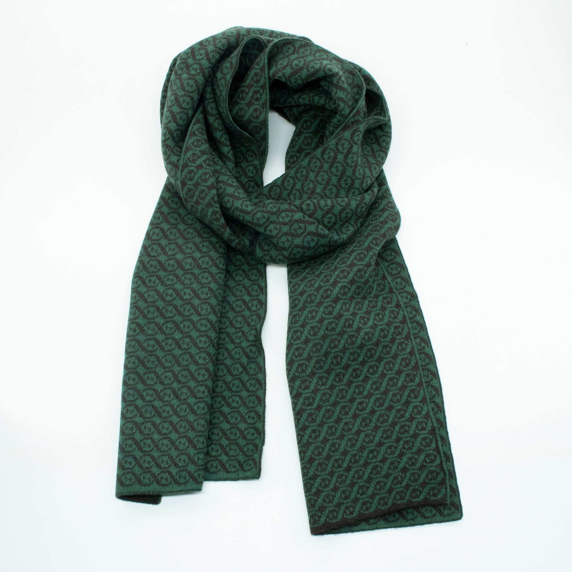 Jaquard Scarf In Fancy Design | Green