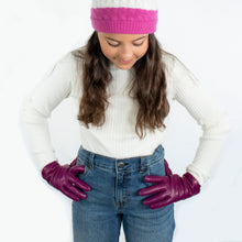 Kids | Leather Gloves | Magenta