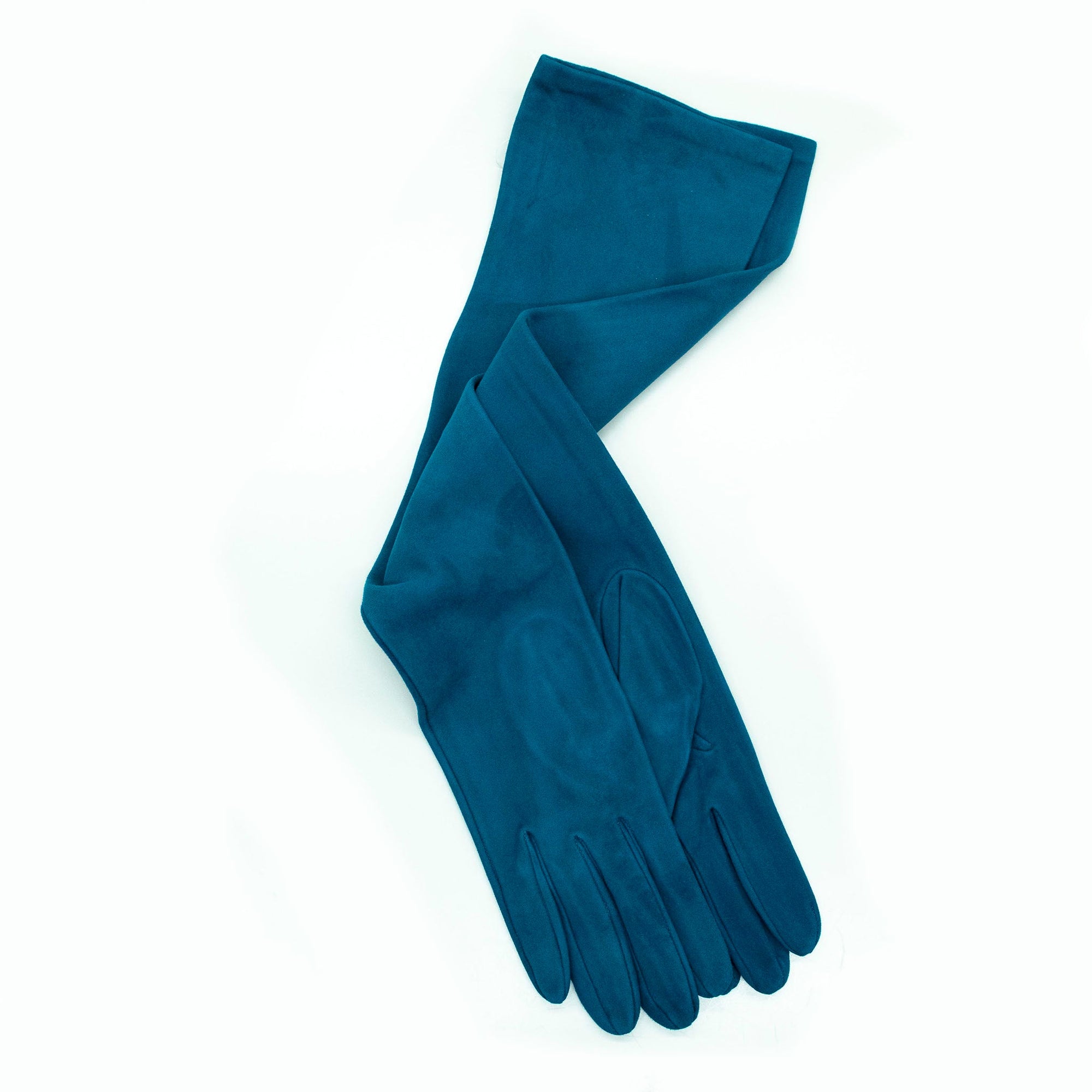 Suede Gloves Opera Length | Moroccan Blue