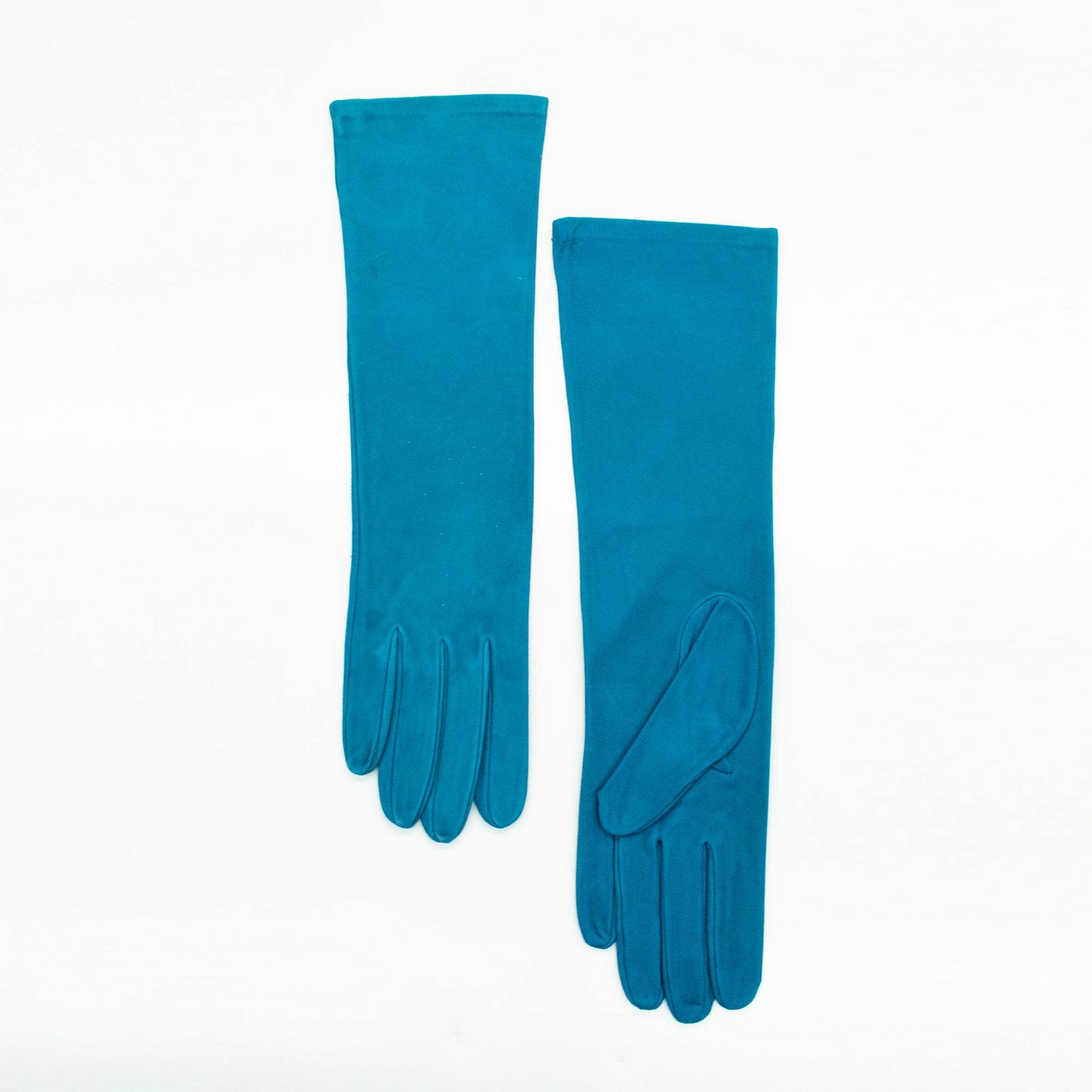 Womens | Long Suede Gloves | Moroccan Blue