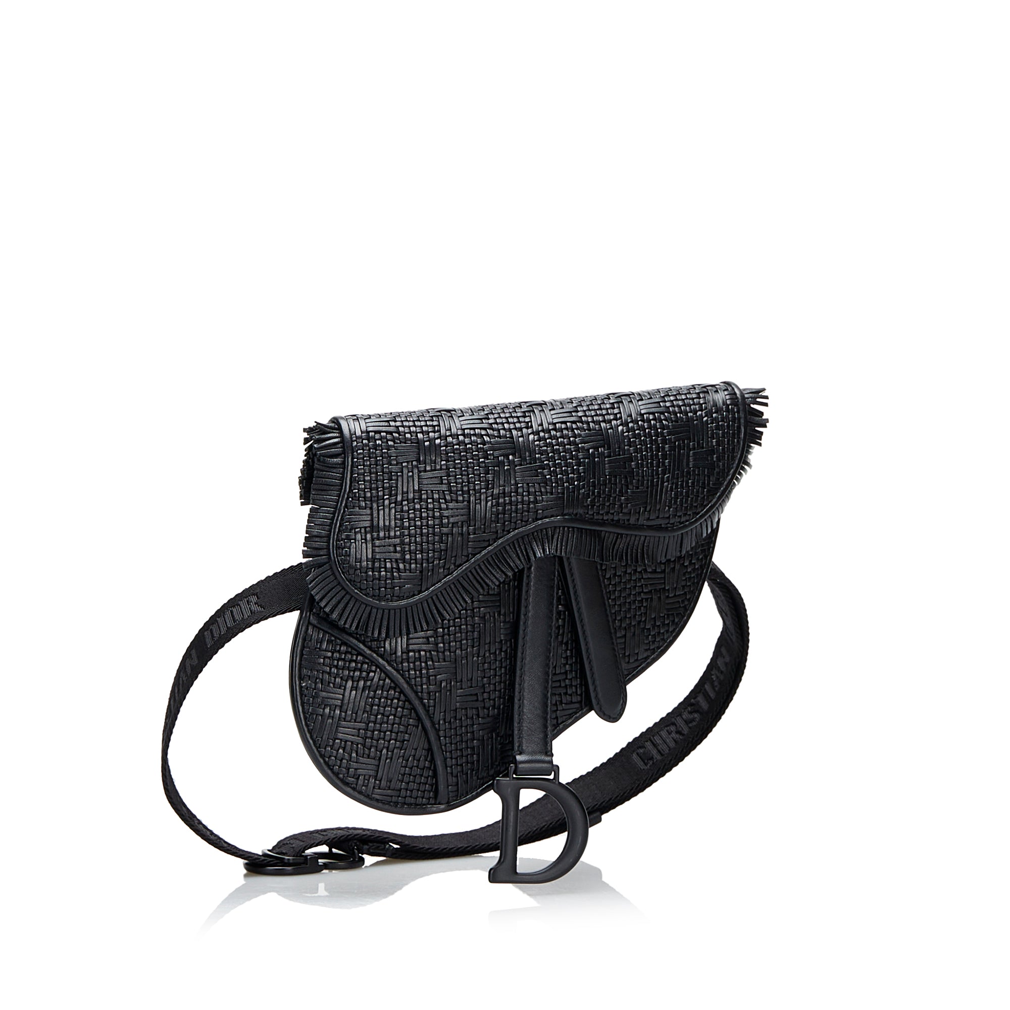 Dior Pre-Owned Ultra Matte Woven Saddle | Women | Black