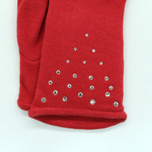 Womens | Gloves with Stones | Red
