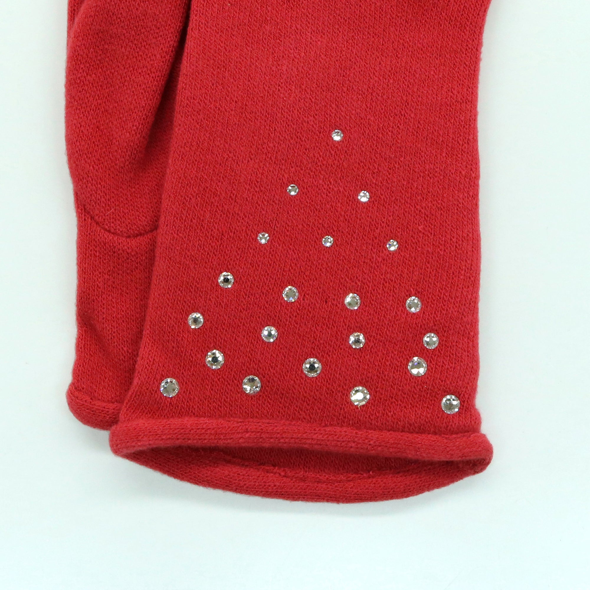 Womens | Gloves with Stones | Red