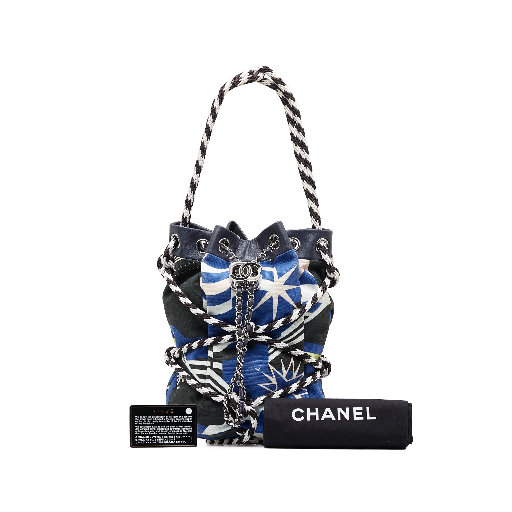 Chanel Pre-Owned Cotton Drawstring Bag | Women | Blue x Multi