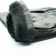 Mens | Nappa Leather Gloves with Faux Fur Lining | Black/Black