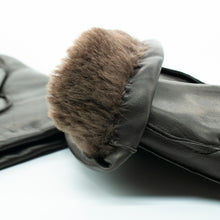 Mens | Nappa Leather Gloves with Faux Fur Lining | Teak/Brown