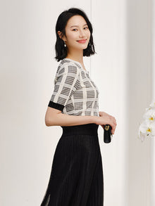 mulberry silk knit sweater | White