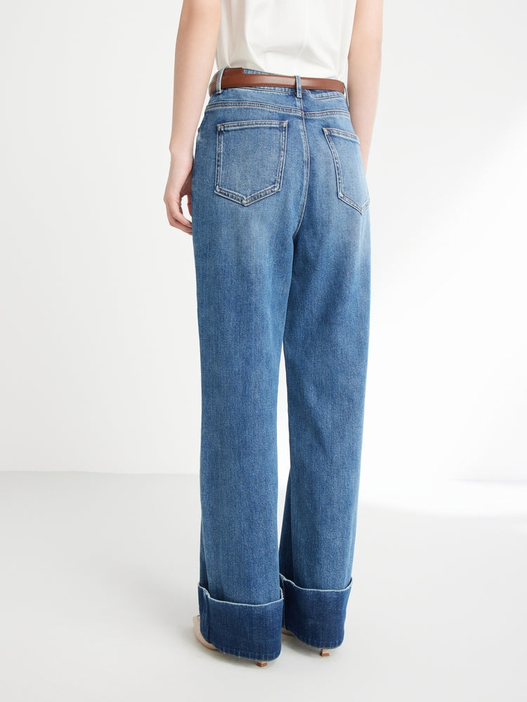 Straight-Leg Wide-Leg Jeans | Blue