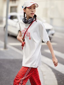 Loose Fit Letter Print T-Shirt | White