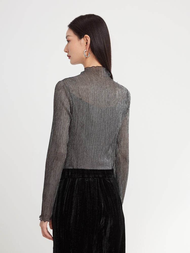 Knitted Bottoming Shirt | Silvery