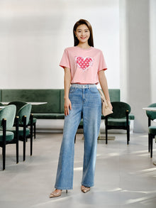 Heart Print T-Shirt | Pink
