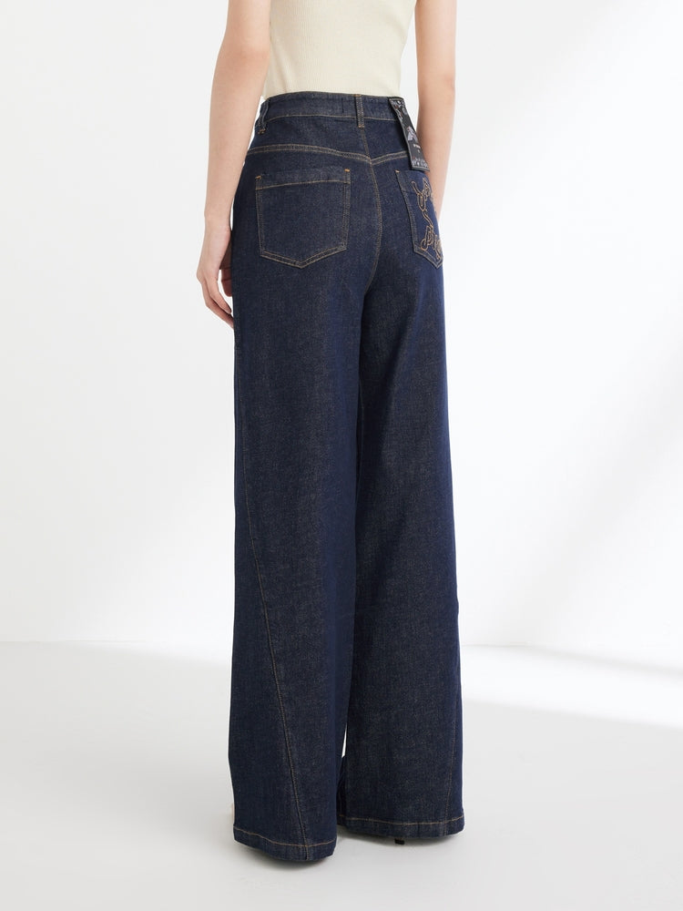 Wide-Leg Jeans | Navy