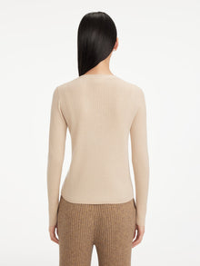 Front Wrapped Knit Top | Beige