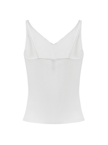 V-neck Knitted Vest | White