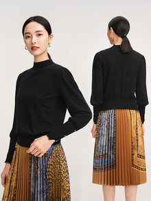 Round Neck Knit Top | Black