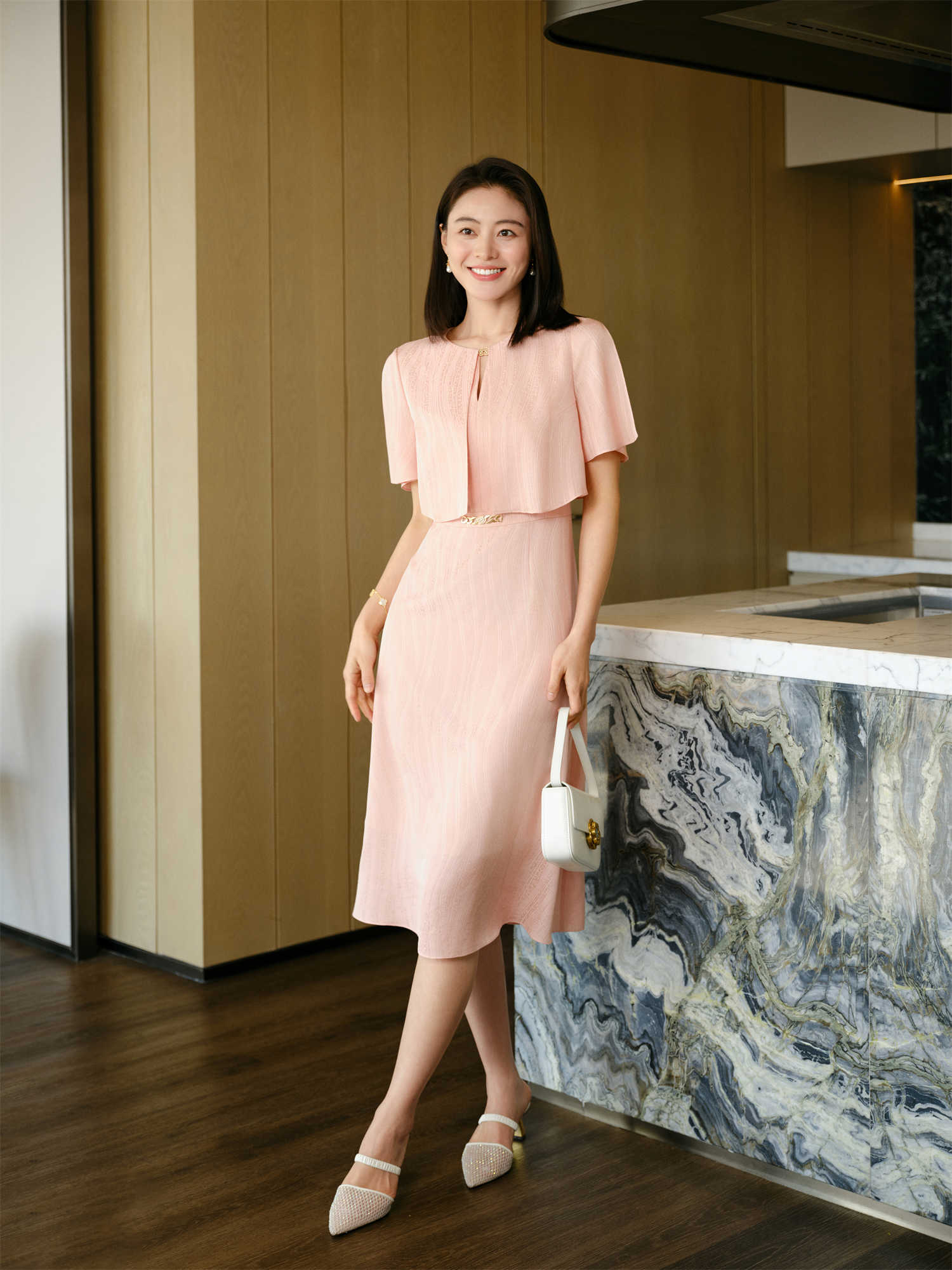 New Chinese-style silk Dress | Pink