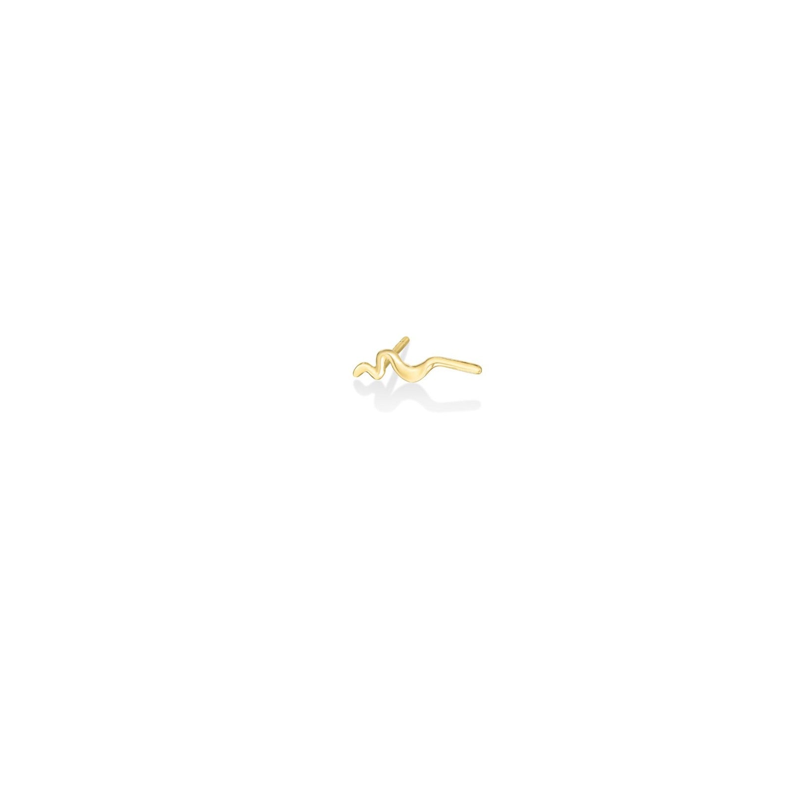14K recycled yellow gold Small Ripple Climber Earrings on a white background