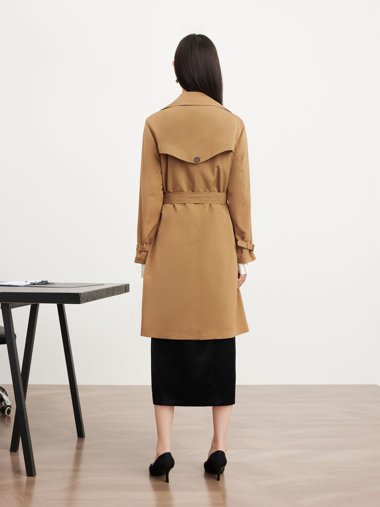 Mid-Length Trench Coat | Khaki