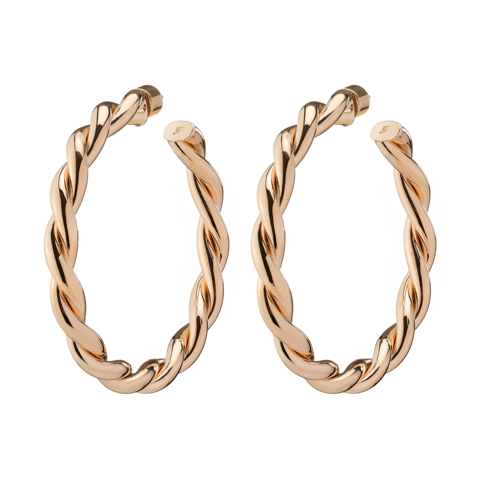 2" Twisted Lilly Hoops | Silver & Yellow Gold