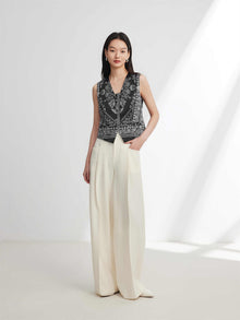 Chinese-style Embroidered Vest | Black
