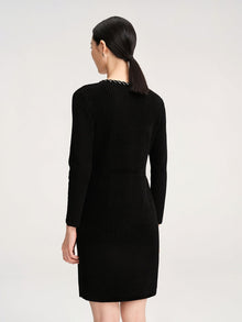 Trimmed Knit Dress | Black
