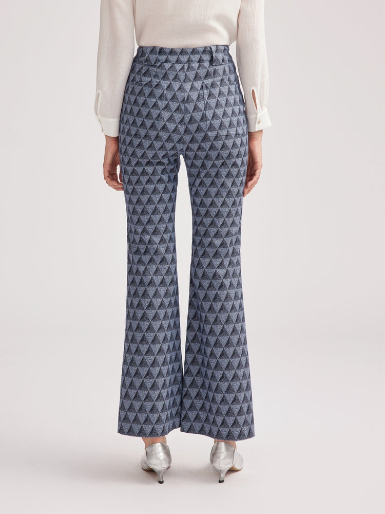 Retro Flared Pants | Blue