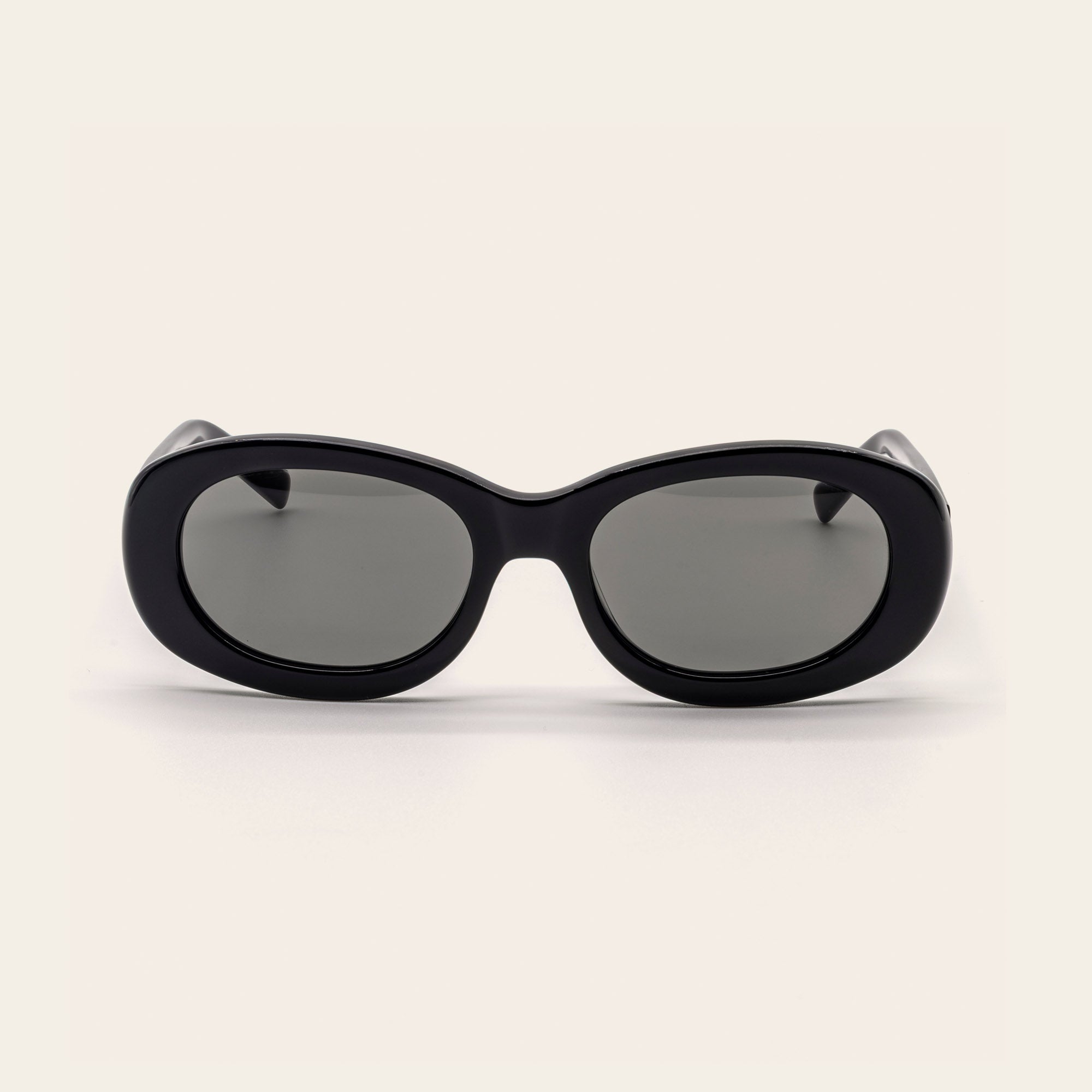 Unisex | Celeste Oval Italian Acetate Sunglasses | Black