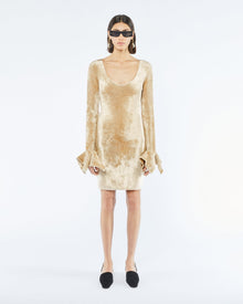 Womens | Brina Velour Knit Mini Dress | Creme