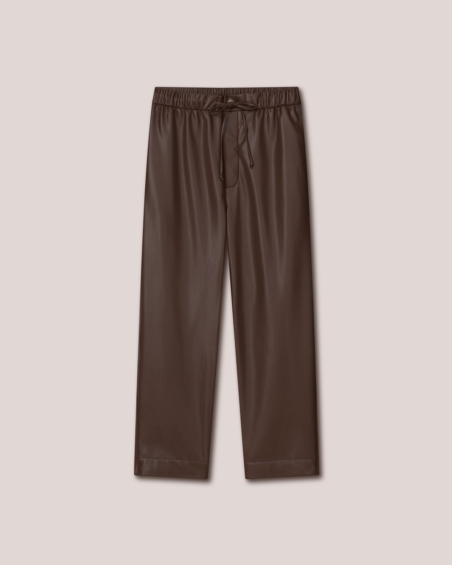 Mens | Jain Okobor Alt-Leather Relaxed Pants | Dark Brown