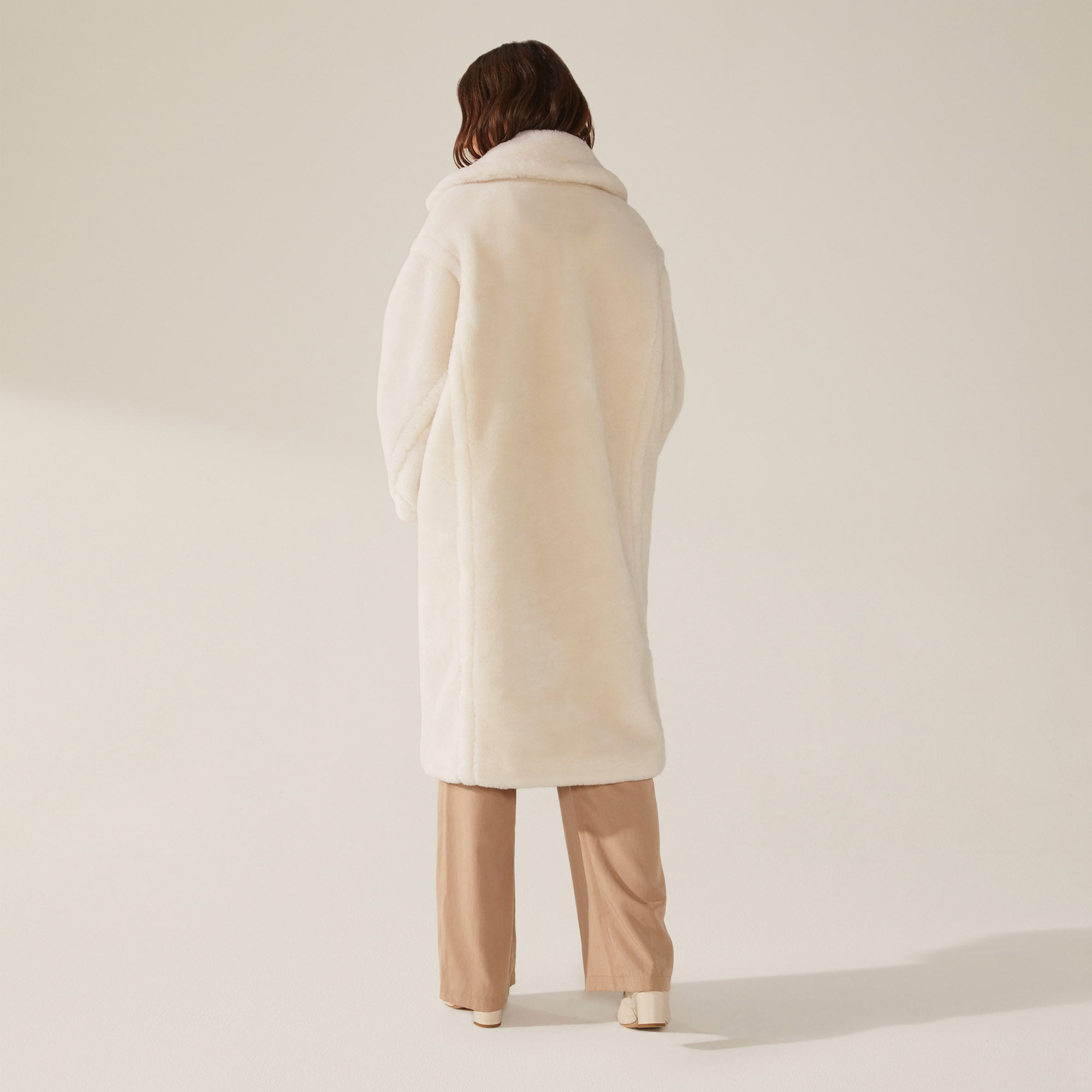 Womens | Charlotte Australian Wool Oversized Teddy Coat | Cream