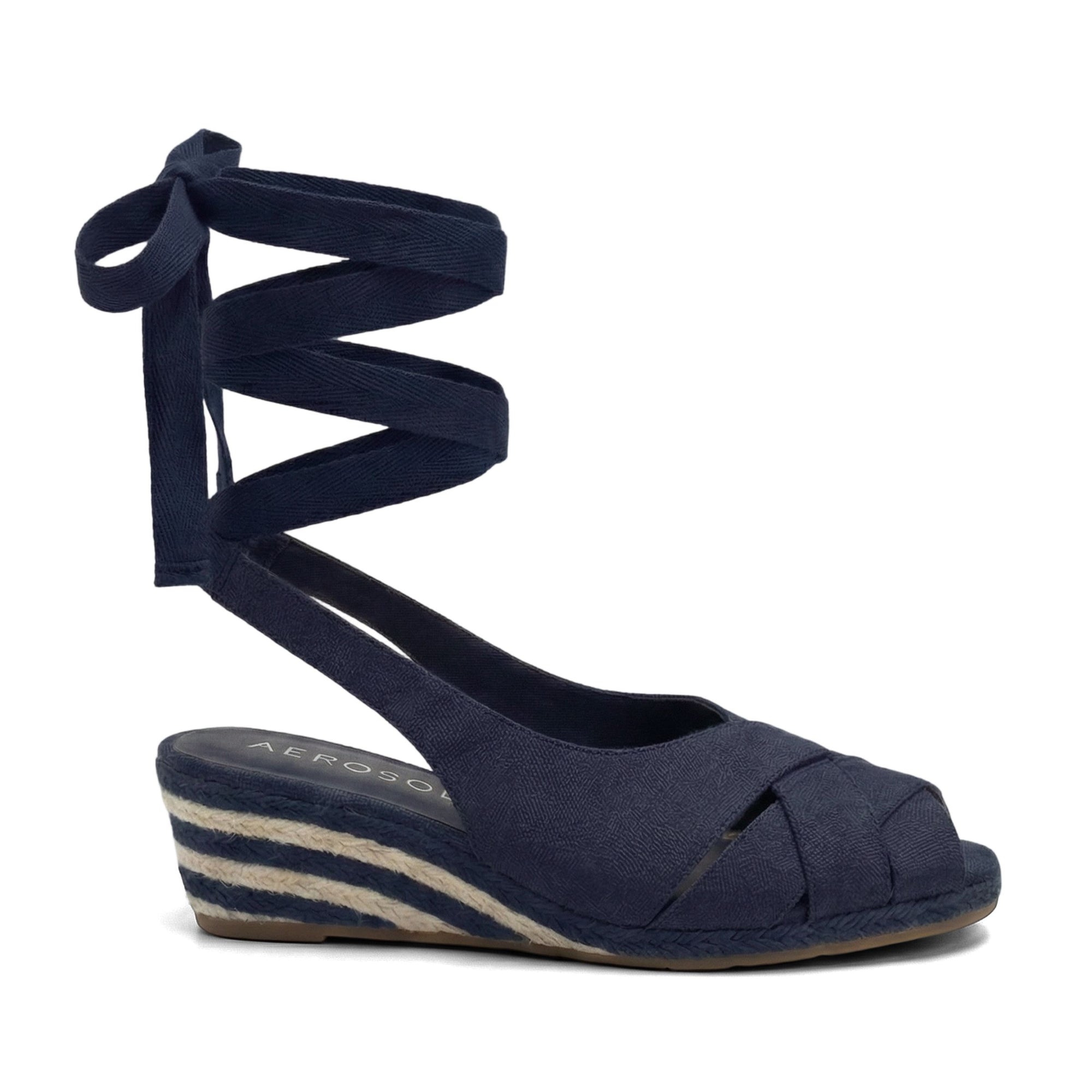 Roberta Dress Wedge | Navy Linen