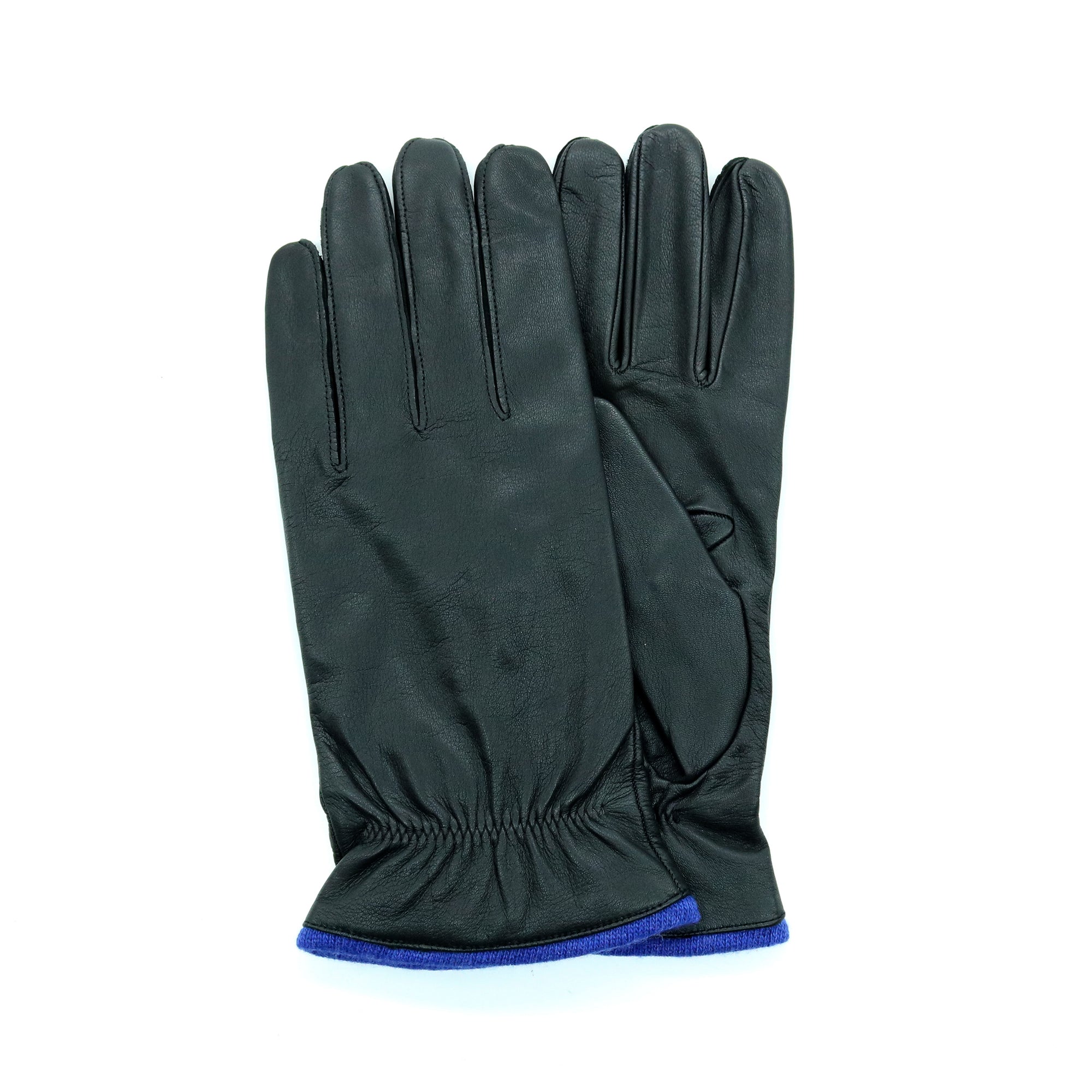 Mens | Tech Leather Gloves | Black/Happy Blue