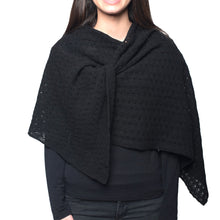 Cashmere Wrap Open Work | Black