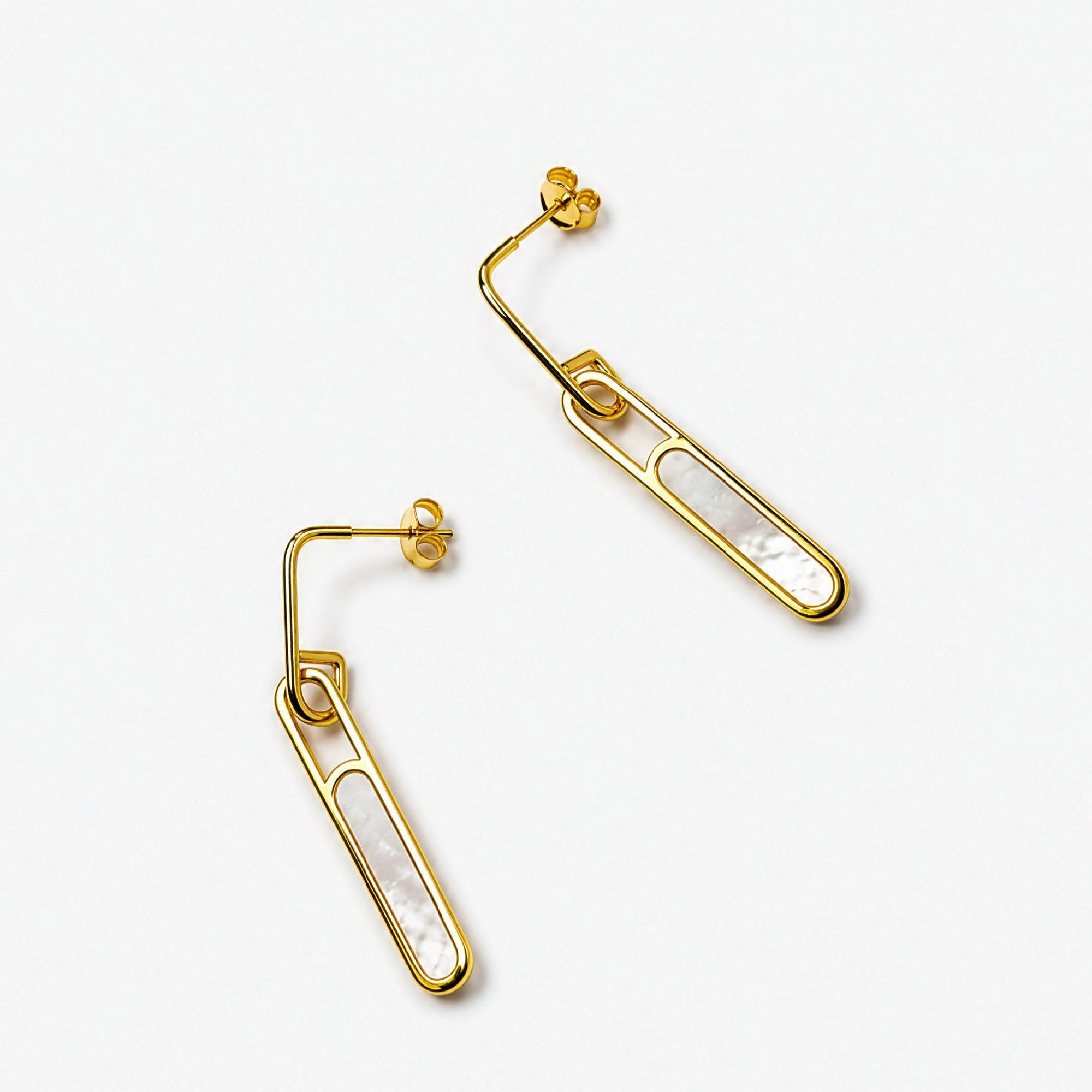 Reen Earrings | 18K Gold Plated on Brass | Mother of Pearl