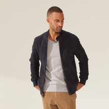 Mens | Chase Suede Bomber Jacket | Navy