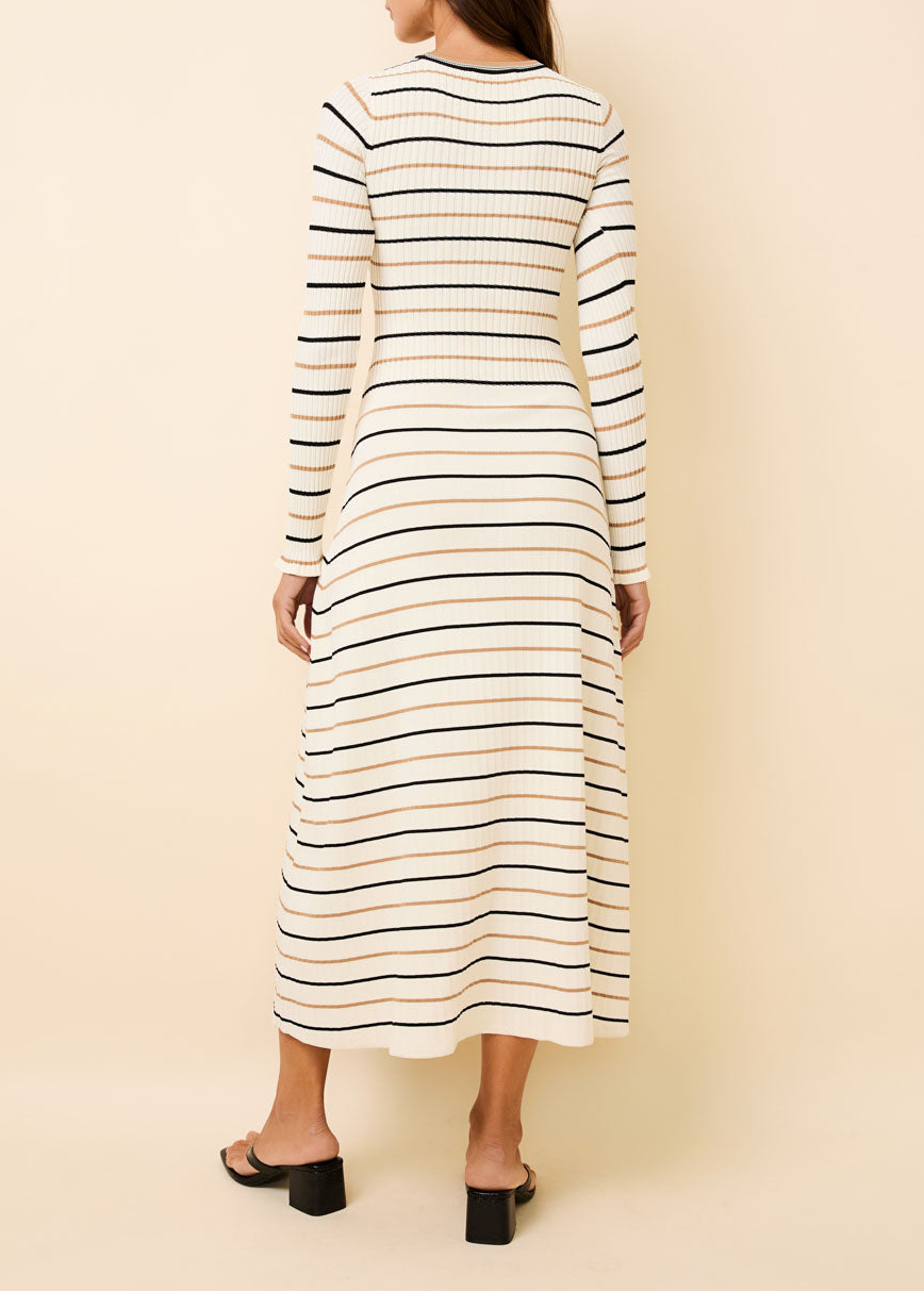 Womens | Dora Ribbed Knit Dress | Brule Multi Stripe