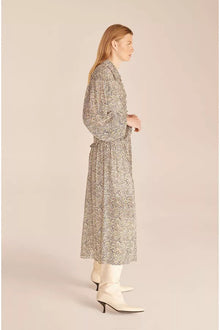 Fleur Ruffle Dress | Speckled Fleur Olive Combo