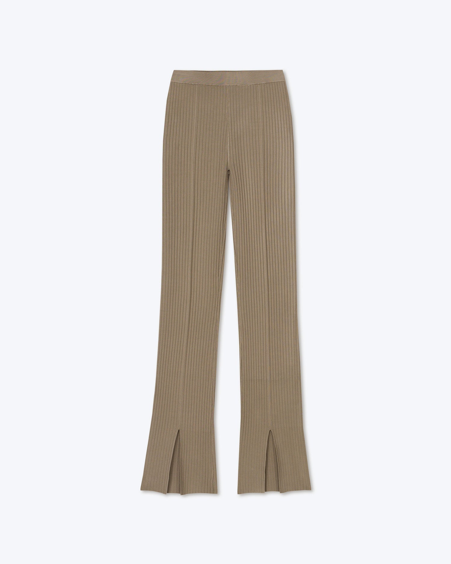 Womens | Lette Viscose Rib Pants | Silver Mink