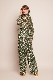 Mayflower Pants | Abstract Dot Green Turtledove