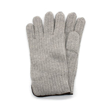 Mens | Cashmere Gloves with Suede Piping | Light Grey