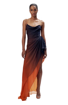 Tyler Dress | Ombre Orange Multi