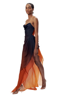 Tyler Dress | Ombre Orange Multi