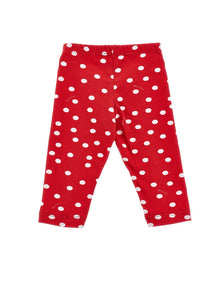 Girls | Jersey Polka Dot Leggings | Red/White