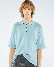 Mens | Carver Terry-Knit Polo Shirt | Sky