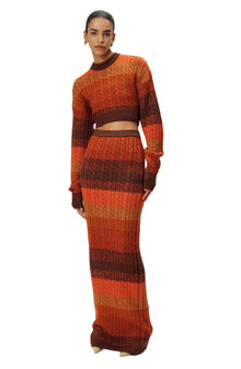 Dava Knit Skirt | Rust Multi