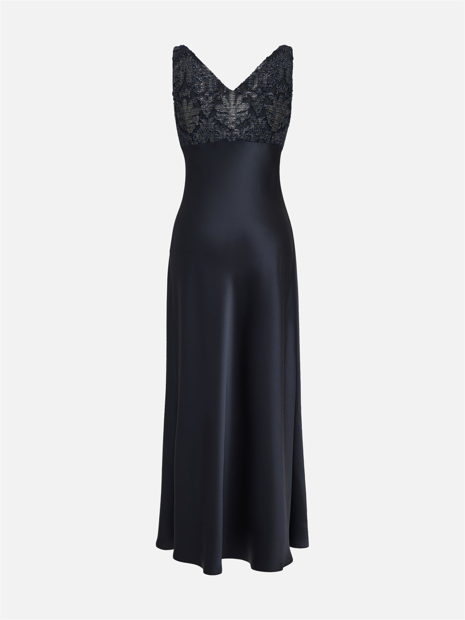 Triacetate Waist-Cinching A-Line Dress | Black