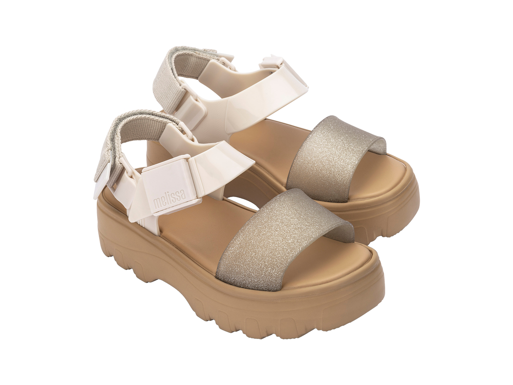 Womens | Kick Off Sandal | Beige/Glitter